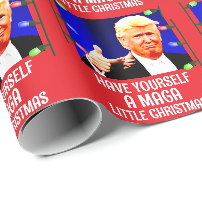 TRUMP HAR EN MAGA LITE CHRISTMAS Wrapping Papper Presentpapper (Rullad Hörn)