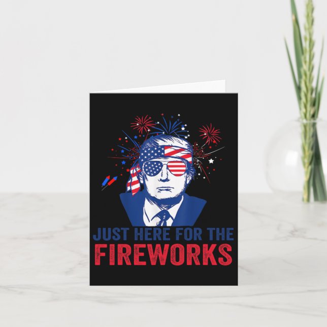 Trump här för Fireworks underbara fjärde av Kort (Framsida)