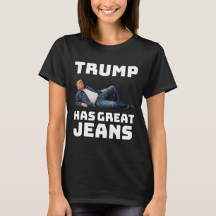 Trump Har Stora Jeans Rolig Grafik T-Shirt Retro D