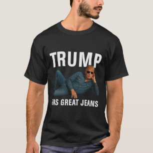 Trump Har Stora Jeans Rolig Grafik T-Shirt Retro D