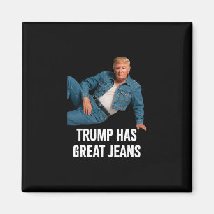 Trump Har Stora Jeans Rolig Grafisk T-Shirt Retro Magnet