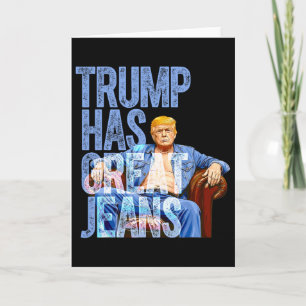 Trump Har Stora Jeans Rolig Politisk Meme Tröja M Kort