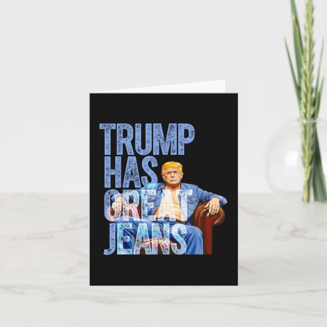 Trump Har Stora Jeans Rolig Politisk Meme Tröja M Kort (Framsida)