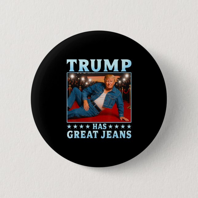 Trump Har Stora Jeans Roligt Meme 3  Knapp (Framsida)