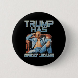 Trump Har Stora Jeans Roligt Meme Saying Tröja Män Knapp