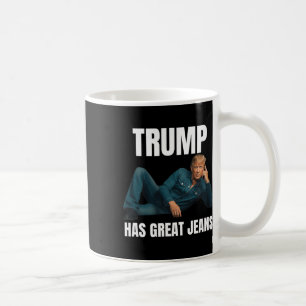 Trump Har Stora Jeans Roligt Meme Stil Meme Bra Kaffemugg