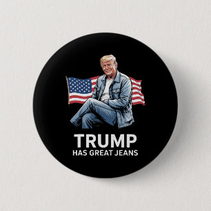 Trump Har Stora Jeans Roligt Politiskt Humorpresen Knapp