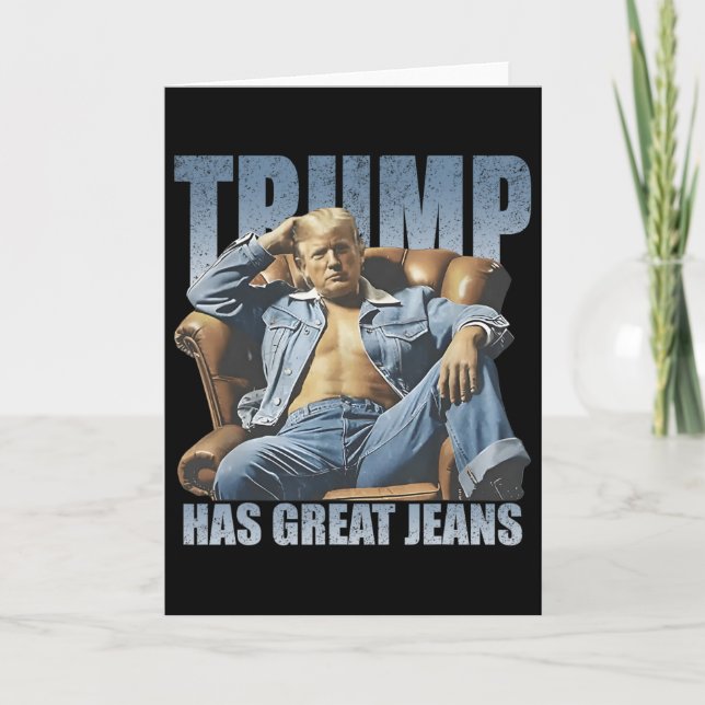 Trump Har Stora Jeans Roligt Retro  Kort (Framsida)