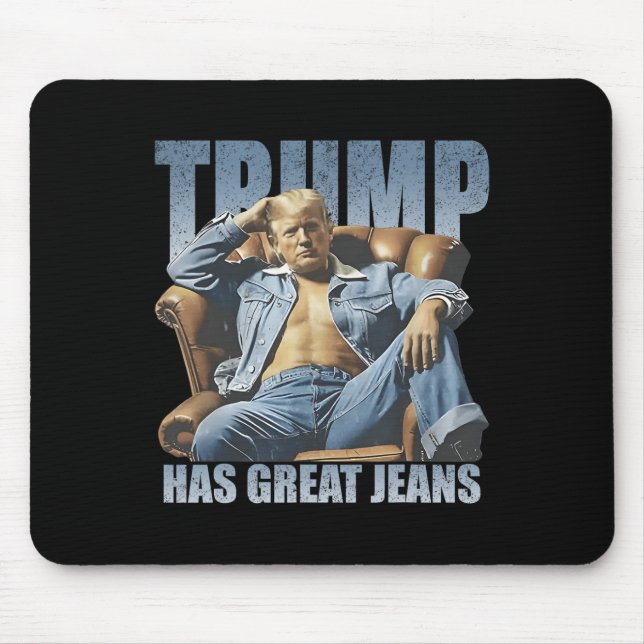 Trump Har Stora Jeans Roligt Retro Musmatta (Framsidan)