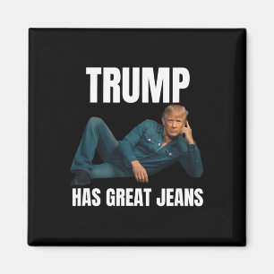 Trump Har Superbra Jeans Rolig Meme Stil Meme Supe Magnet