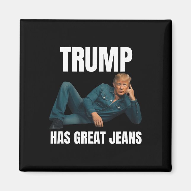 Trump Har Superbra Jeans Rolig Meme Stil Meme Supe Magnet (Framsidan)