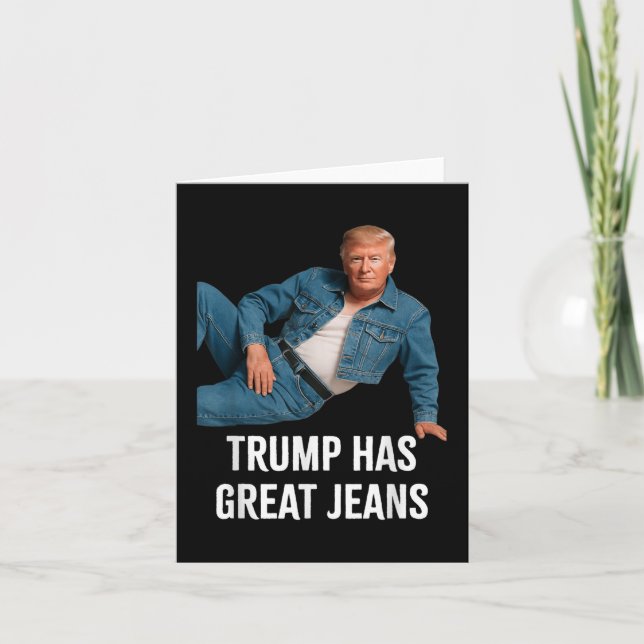 Trump har Underbar Jeans-funny grafik Tee Retro De Kort (Framsida)
