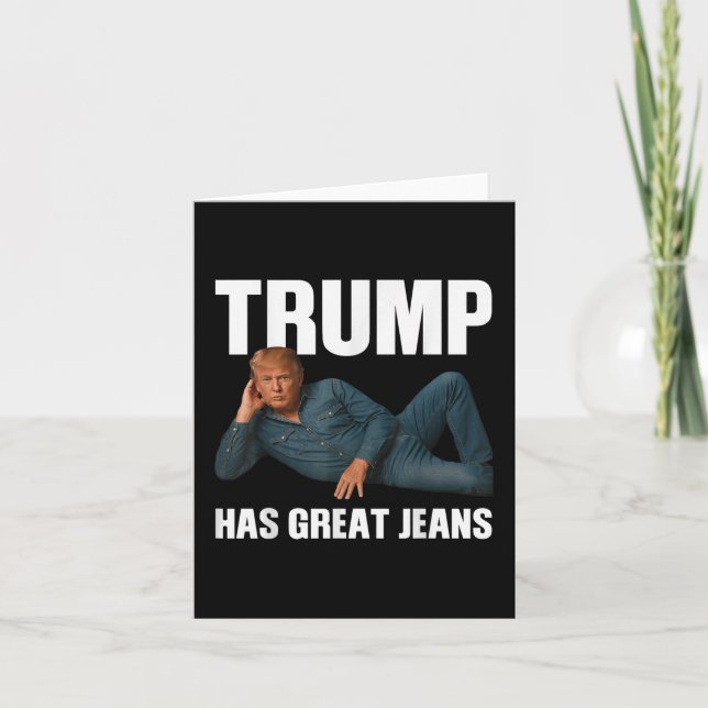 Trump har Underbara Jeans Funny Memay som säger Kort (Framsida)