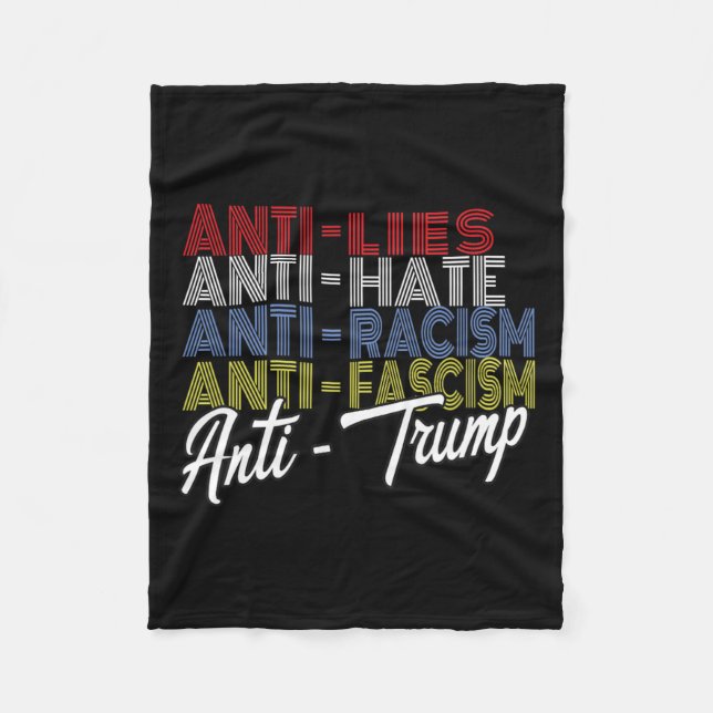 Trump Hate Ligger och fascism Resistent Vote 5.202 Fleecefilt (Framsidan)