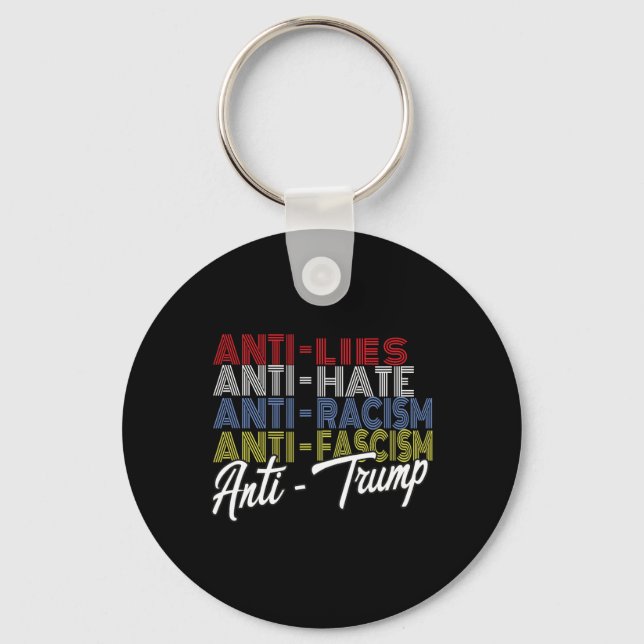 Trump Hate Ligger och fascism Resistent Vote 5.202 Nyckelring (Framsida)