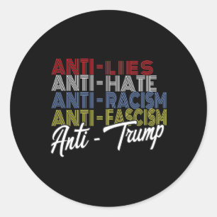 Trump Hate Ligger och fascism Resistent Vote 5.202 Runt Klistermärke