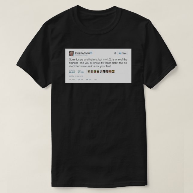 Trump Haters and Losers-tweet-etikett T Shirt (Design framsida)