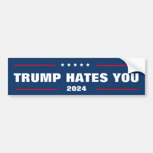 TRUMP HATES DU BUMPER STICKER BILDEKAL