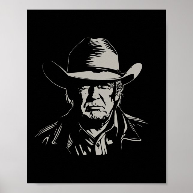 Trump Head Cowboy Usa 2024 Omröstningsresultat Us  Poster (Framsidan)