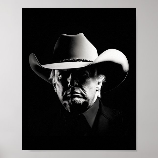 Trump Head Cowboy Usa 2024 Omröstningsresultat Us  Poster (Framsidan)