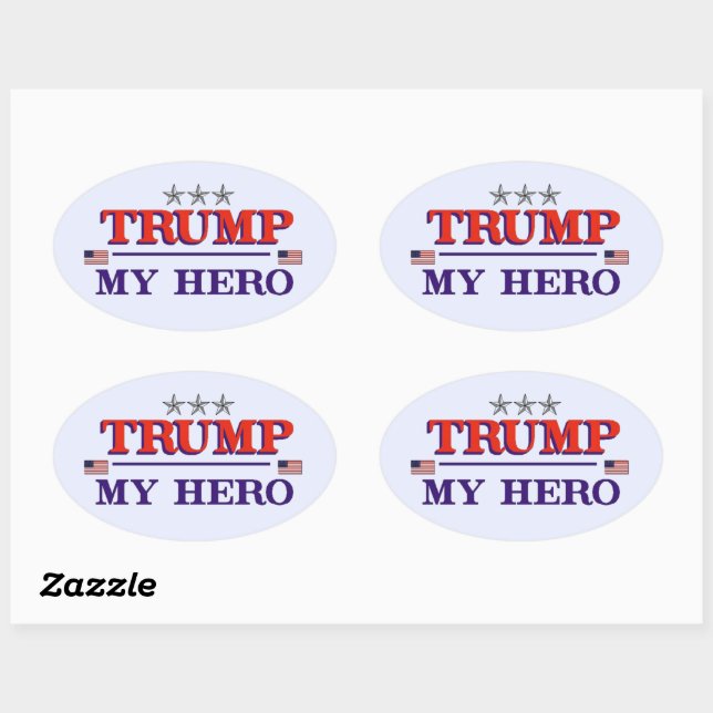 TRUMP Hero Oval Sticker Ovalt Klistermärke (Ark)