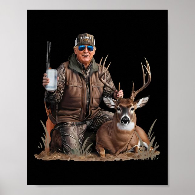 Trump Hjort Hunting Donald Trump Old school Camouf Poster (Framsidan)