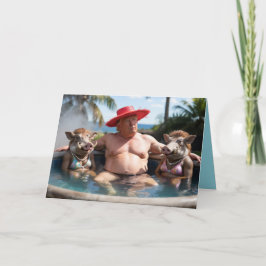 Trump Hot Tub Greeting Card Kort