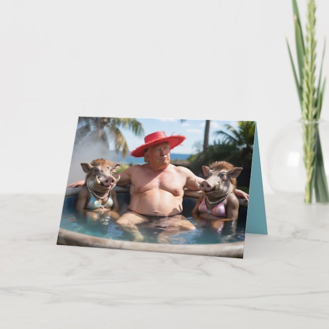 Trump Hot Tub Greeting Card Kort (Framsida)