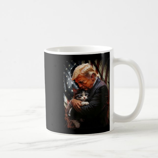 Trump-hubbning En Orange Cat 2024 gör katter Säkra Kaffemugg (Höger)