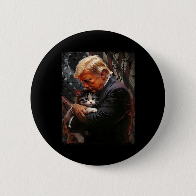 Trump-hubbning En Orange Cat 2024 gör katter Säkra Knapp (Framsida)