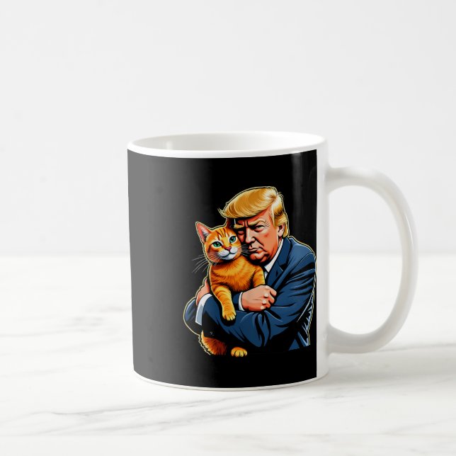 Trump Hugger Orange Cat Funny 2024 Valminne Kaffemugg (Höger)