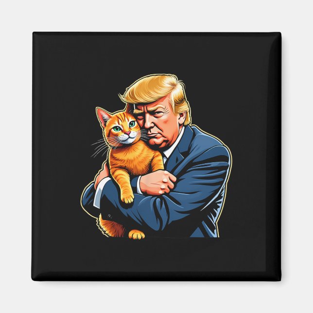 Trump Hugger Orange Cat Funny 2024 Valminne Magnet (Framsidan)