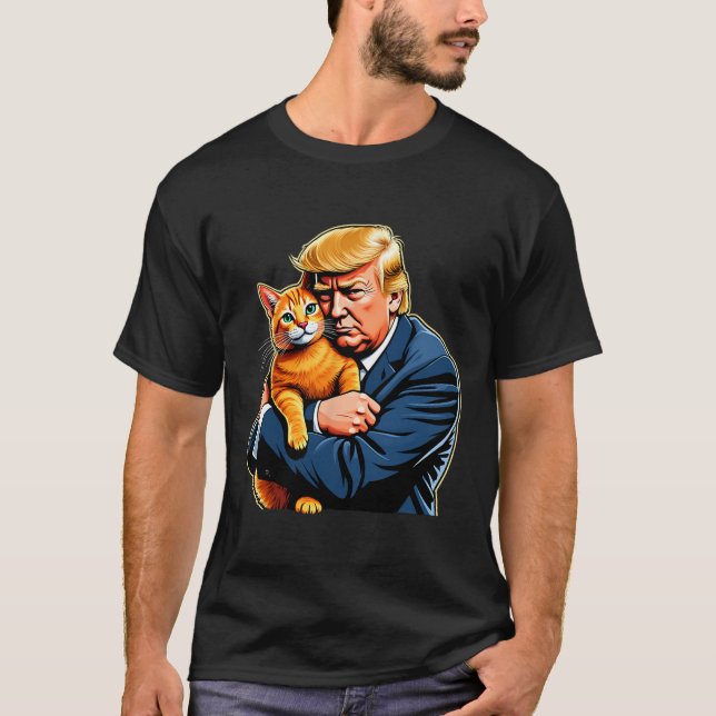 Trump Hugger Orange Cat Funny 2024 Valminne T Shirt (Framsida)