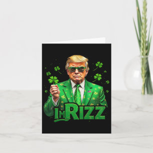 Trump I är Rizz St patricks day Lucky Shamrock Ire Kort