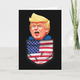 Trump i fickan USA-flagga rolig Trump 2024 patriot Kort