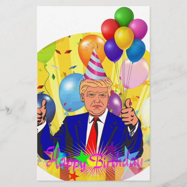 Trump i grattis på födelsedagen (Framsida)