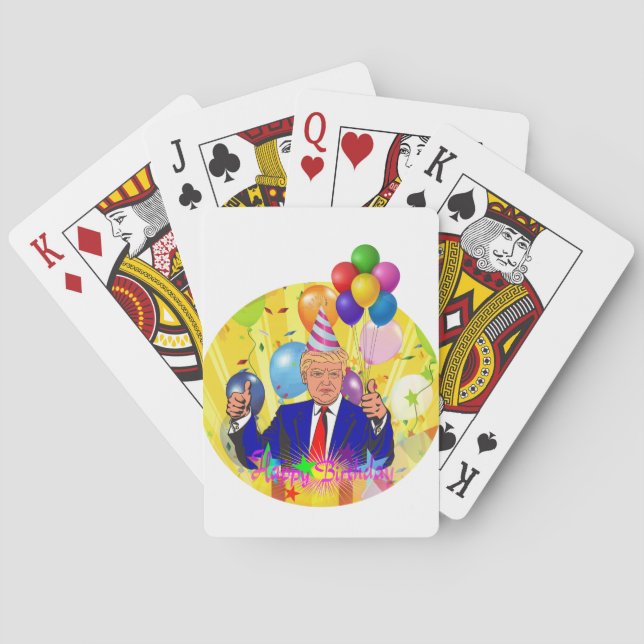 Trump i grattis på födelsedagen casinokort (Baksidan)