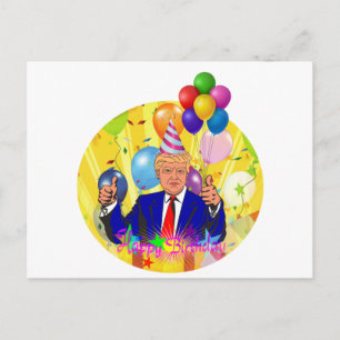 Trump i grattis på födelsedagen vykort