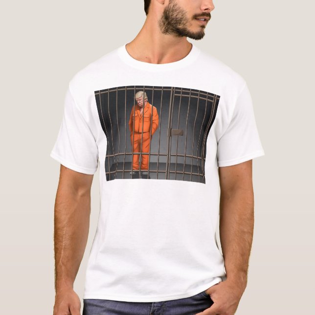 Trump i Jail Manar Basic T-Shirt (Framsida)