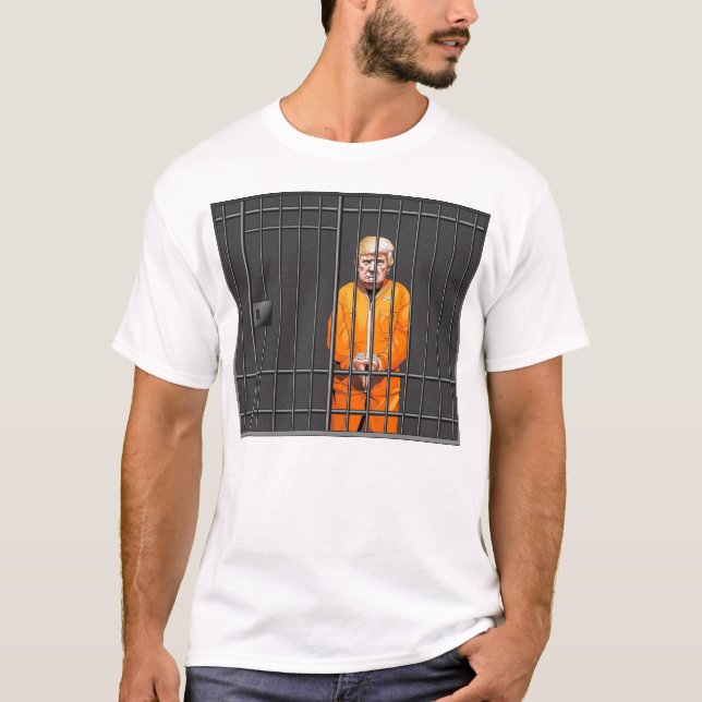Trump i Jail Manar Basic T-Shirt (Framsida)