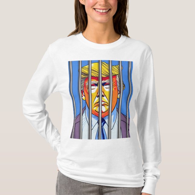 Trump i Jail Women's Basic Långärmad T-Shirt (Framsida)