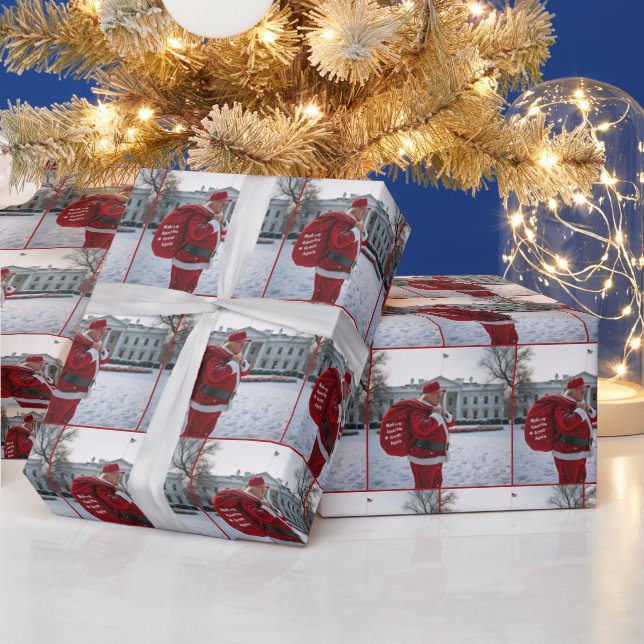 Trump i jultomten framför Vita huset Presentpapper (Helgdagar)