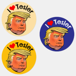 Trump "I kärlek Tesler" Vattensäkra fästen Klistermärke