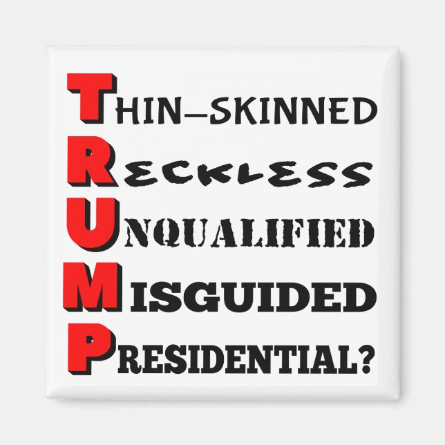 Trump i Nutshell White Magnet (Framsidan)