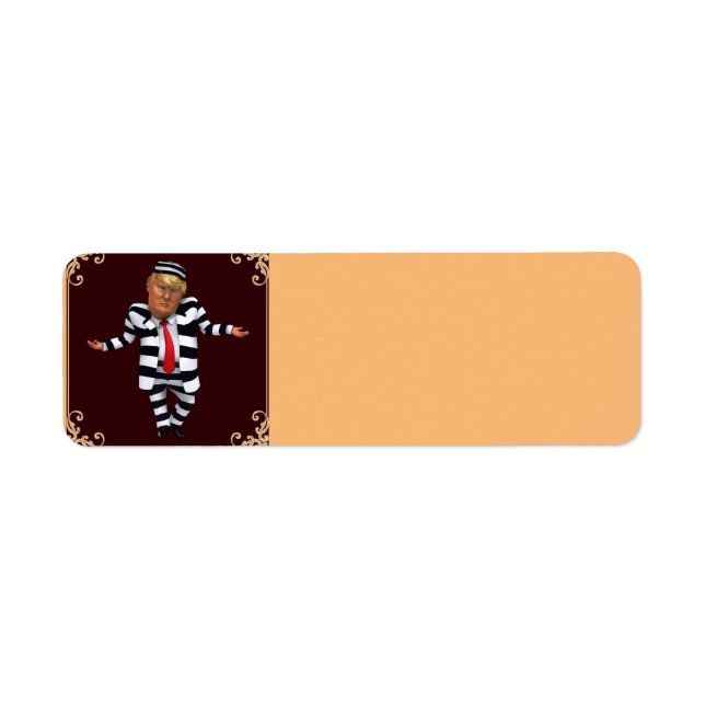 Trump i returadressetikett för fängelsestraffets B Returadress Etikett (Framsidan)