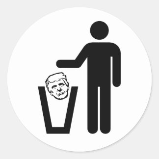 Trump i sopor runt klistermärke