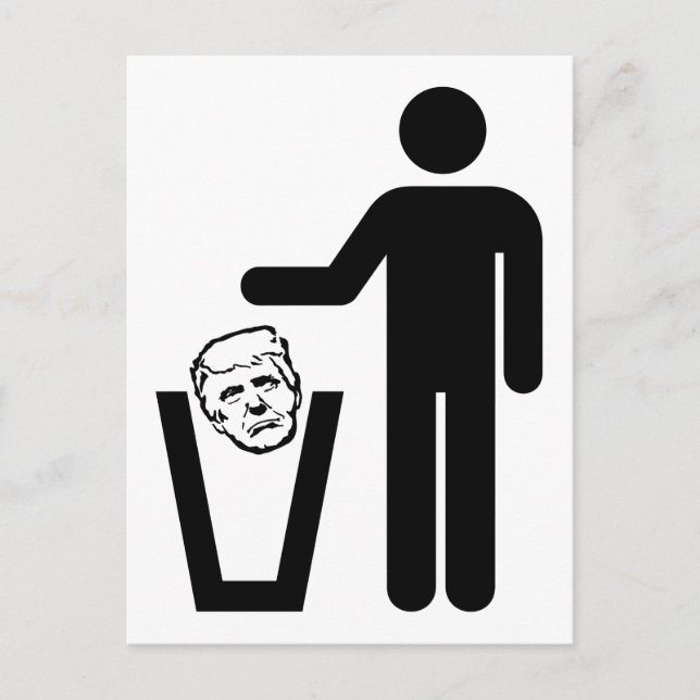 Trump i sopor vykort (Framsida)