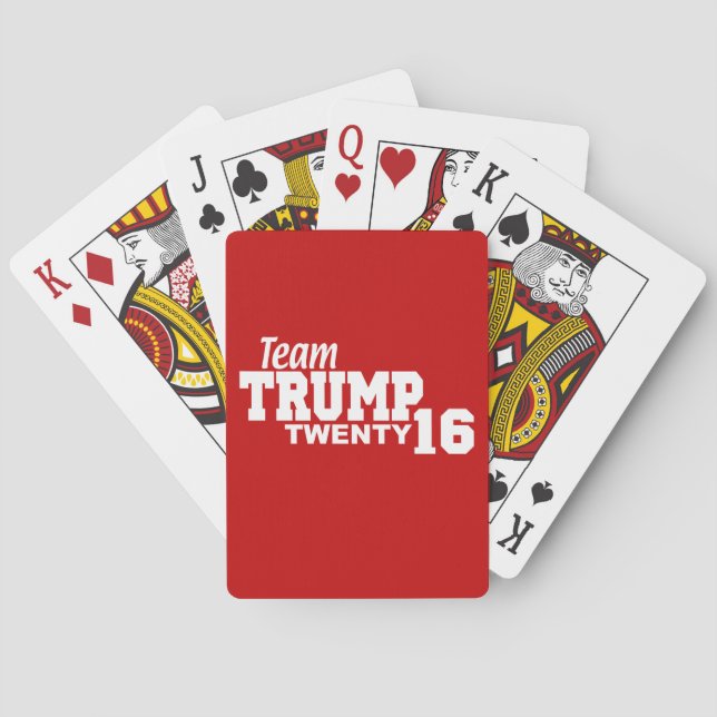 Trump i teamet inför president 2016 casinokort (Baksidan)