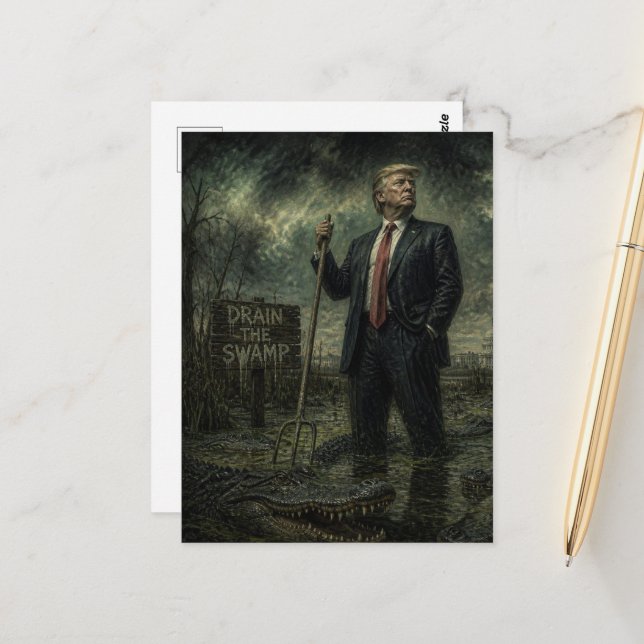Trump i träsket vykort (Fram/Back In Situ)