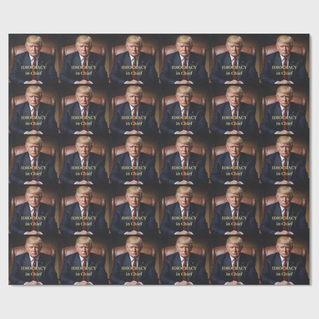 Trump Idiocracy i topp Presentpapper (Platt)
